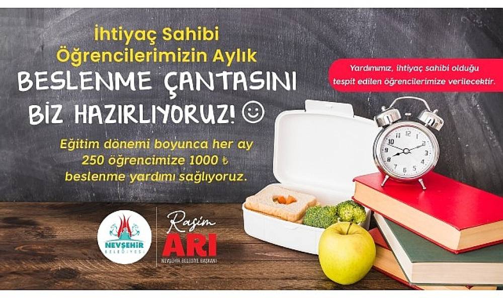 Nevşehir Belediyesi'nden öğrencilere aylık bin TL beslenme desteği